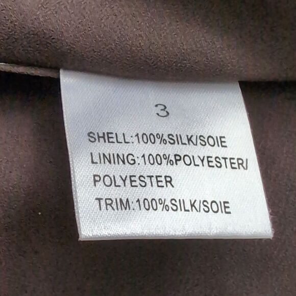 Vintage 100% Silk FLORAL midi dress ribbon tie long sleeves US size 6 - Picture 16 of 16